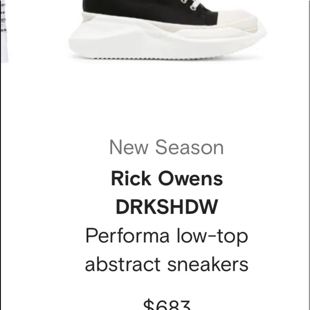 RickOwens DS Performa lowtop abstract sneakers